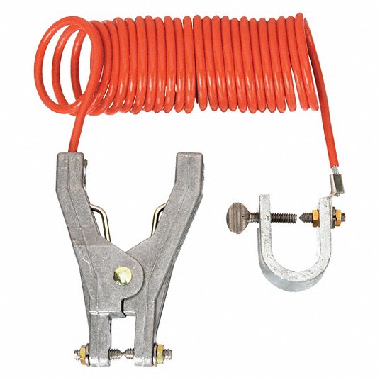 RAC-10-2 Coiled Grounding Wire 10 ft. Clamp 