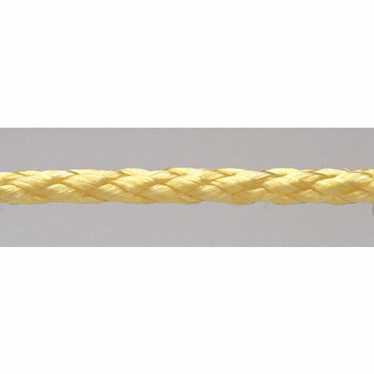 Grainger Approved DF8100 Polypropylene All Purpose General Utility Rope,  3/8Inch dia., Yellow, 100 ft