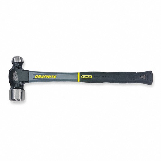 Stanley 54-716 Ball Pein Hammer, Head Weight (Oz.) 16.0, Graphite Handle,  Overall Length (In.) 12 3/4 in